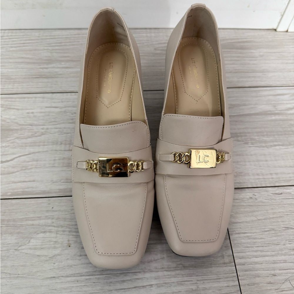 NEW LIZ CLAIBORNE Comfort Classic Size 7.5 Cream Gold Buckle Mary Jane Shoes
